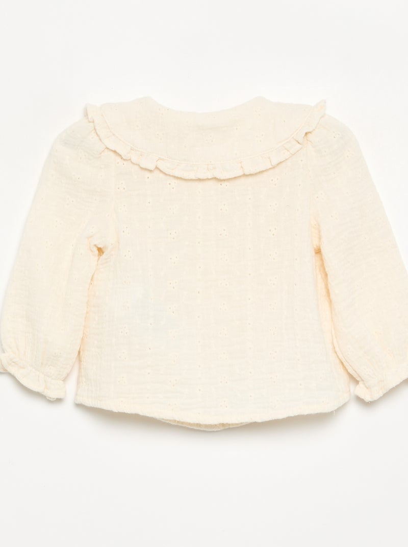 Blusa in garza di cotone Beige - Kiabi
