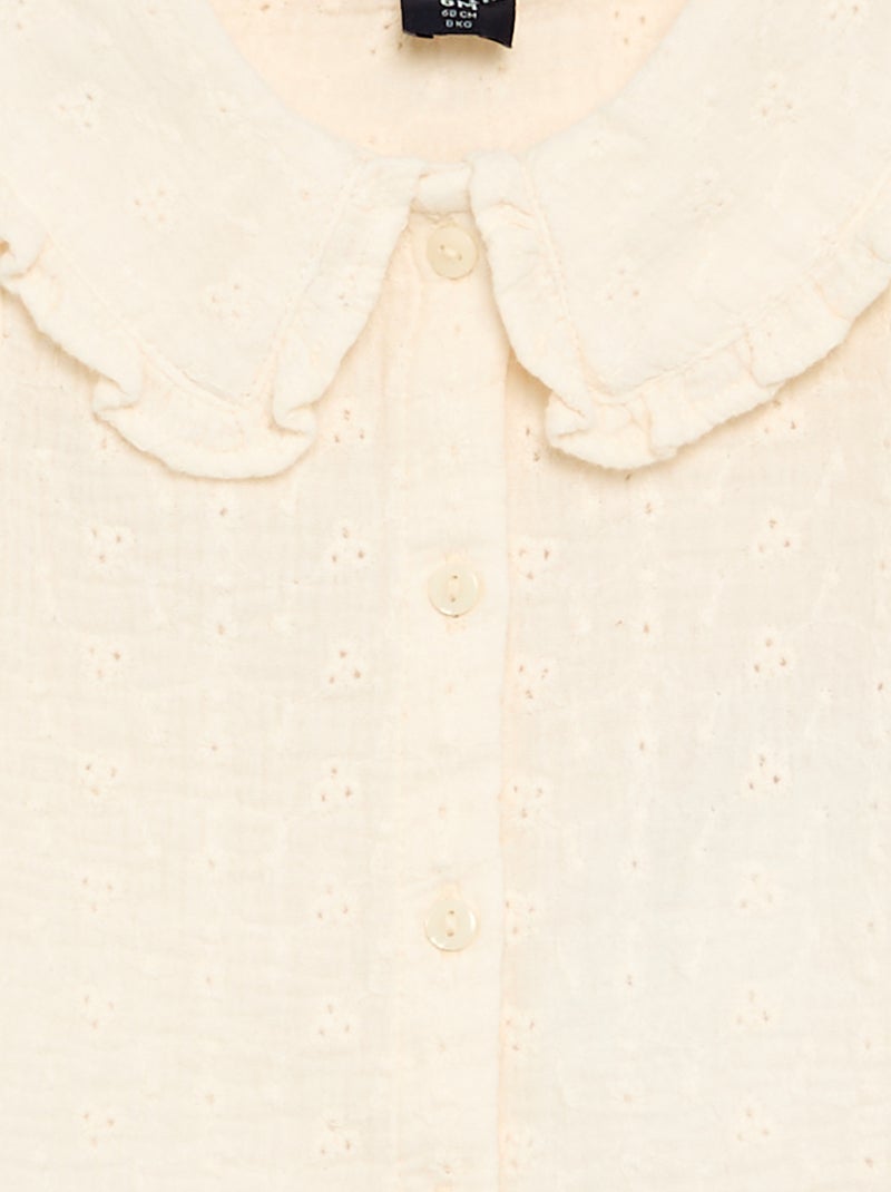 Blusa in garza di cotone Beige - Kiabi
