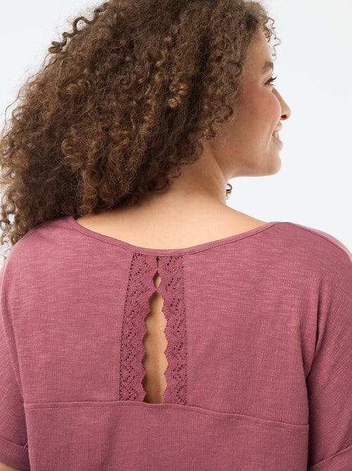 Blusa in tessuto crêpe a maniche corte - Kiabi
