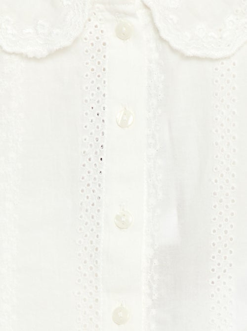 Blusa in voile di cotone con ricami - Kiabi