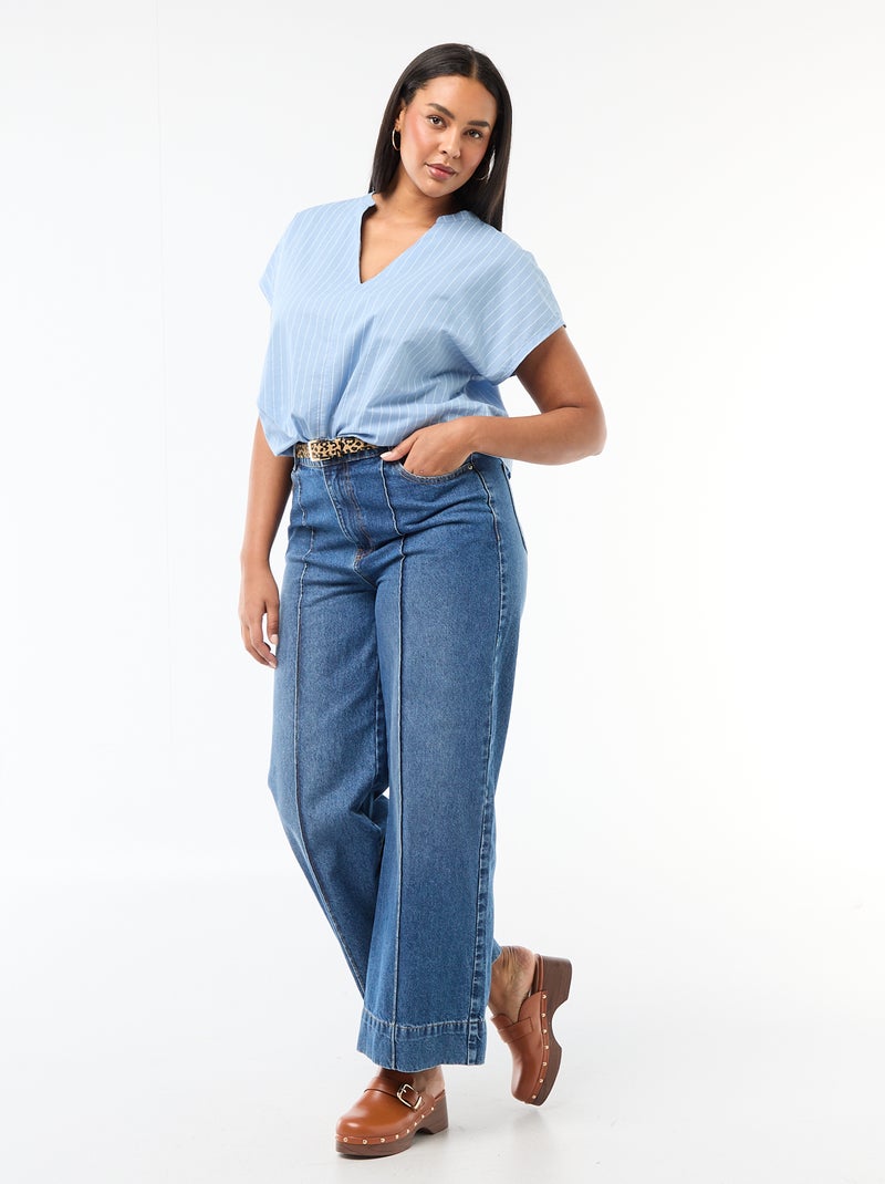 Blusa leggera a maniche corte Blu - Kiabi