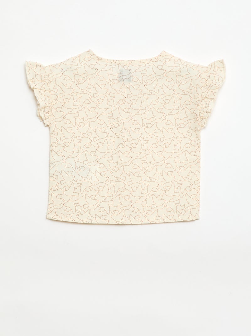 Blusa stampata 'uccelli' Bianco - Kiabi