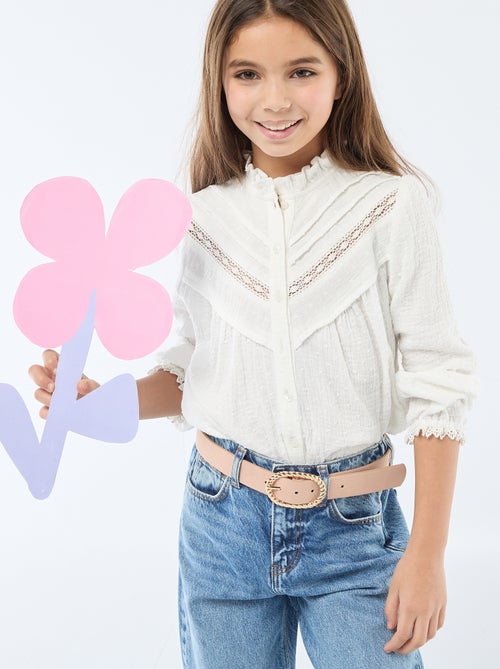 Bluse aus Plumetis-Baumwolle - Kiabi