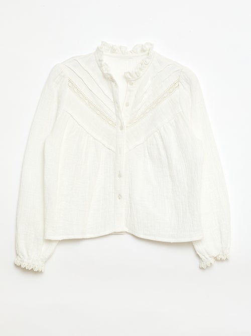 Bluse aus Plumetis-Baumwolle - Kiabi