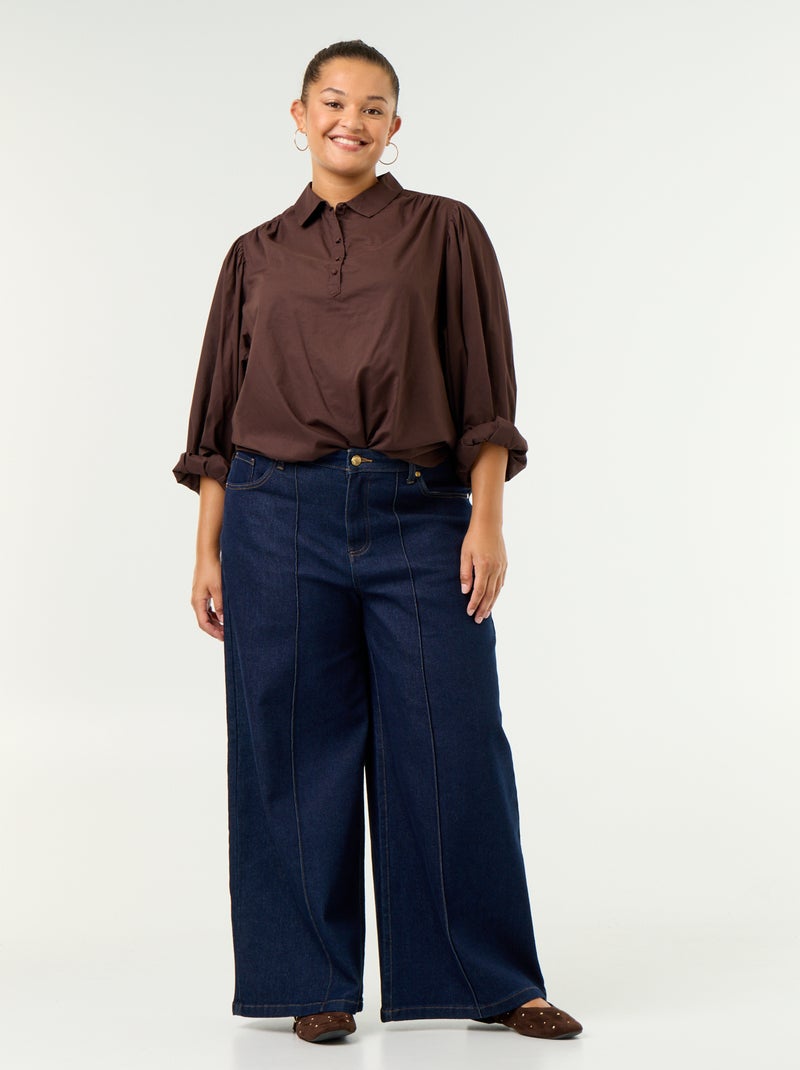 Bluse mit Ballonärmeln Braun - Kiabi