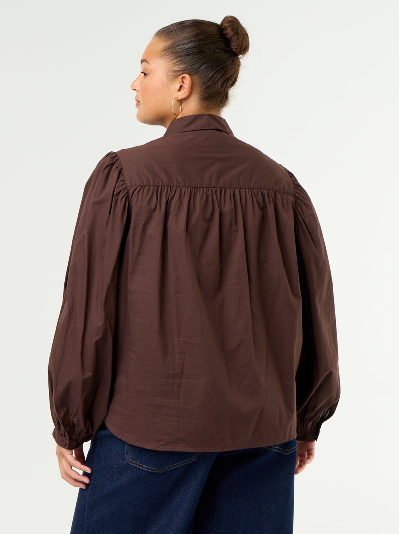 Bluse mit Ballonärmeln Braun - Kiabi