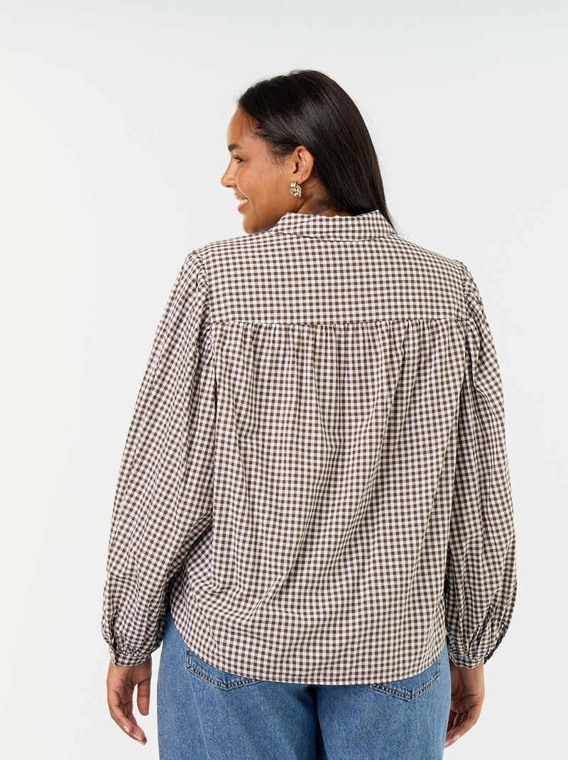 Bluse mit Ballonärmeln Khaki - Kiabi