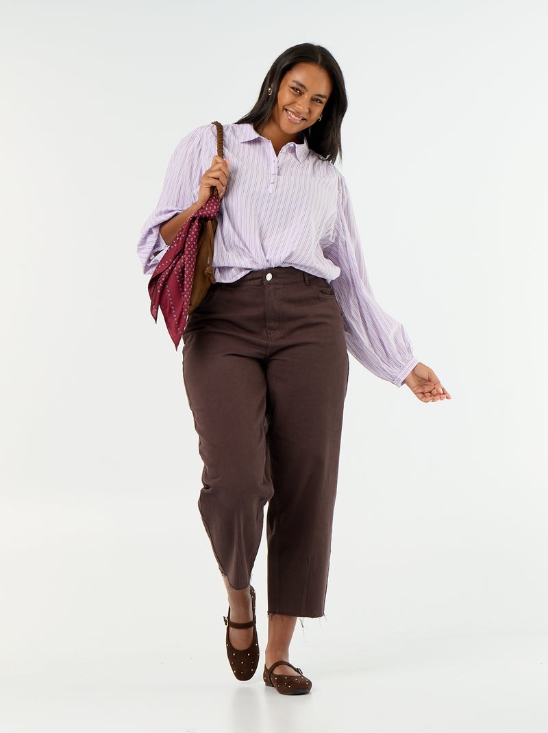 Bluse mit Ballonärmeln Lila - Kiabi