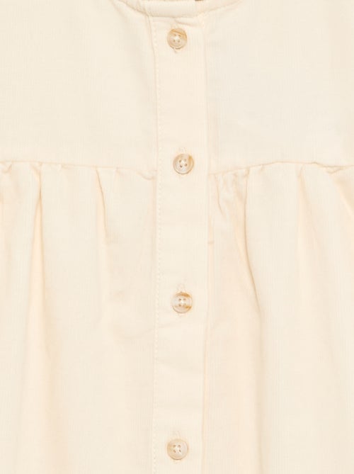 Bluse mit bestickten Ärmelbündchen und Rüschenkragen - Kiabi