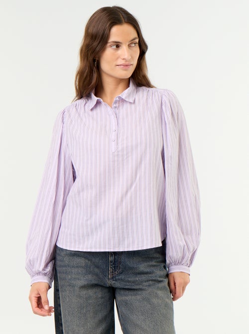Bluse mit geknöpftem Kragen - Kiabi