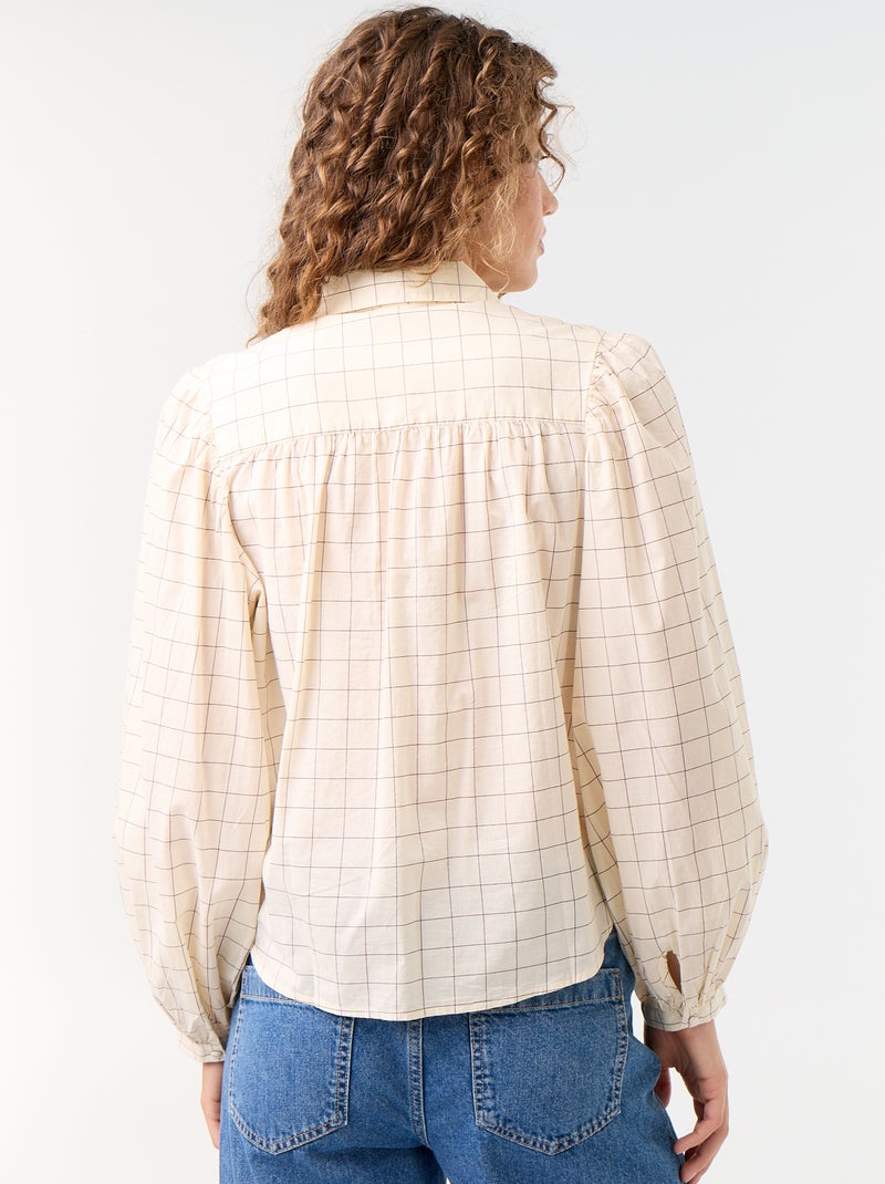 Bluse mit Knopfkragen Weiß - Kiabi