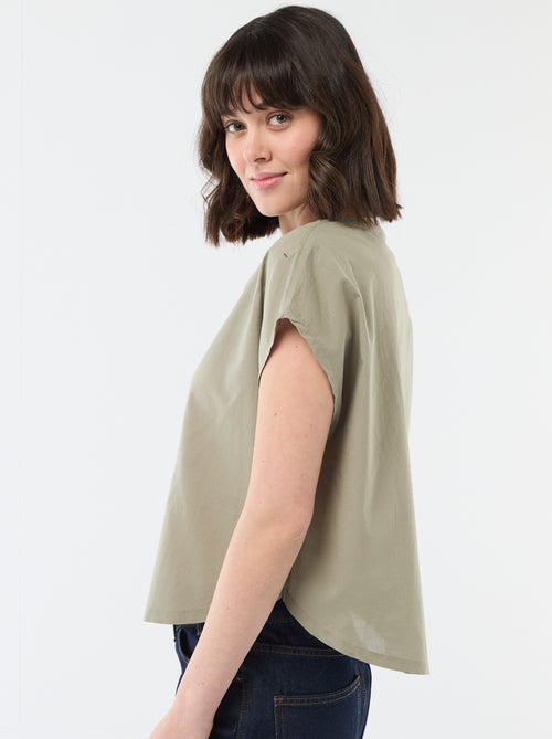 Bluse mit kurzen Ärmeln und V-Ausschnitt - Kiabi