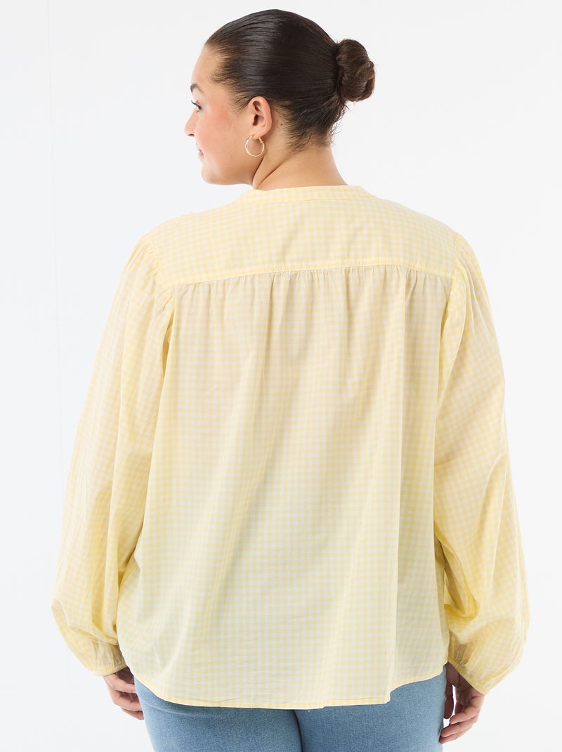 Bluse mit Rundhalsausschnitt und langen Ärmeln GELB - Kiabi