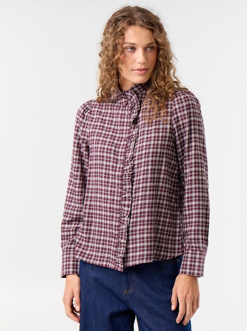 Bluse mit Rüschen-Stehkragen - Kiabi