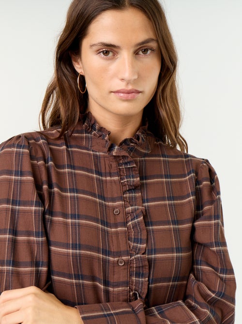 Bluse mit Rüschen-Stehkragen - Kiabi