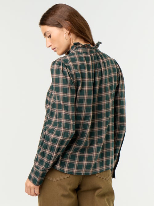 Bluse mit Rüschen-Stehkragen - Kiabi