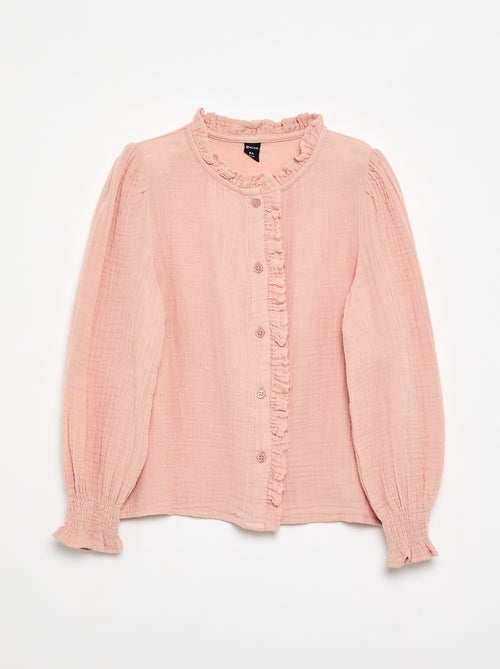 Bluse mit Rüschenkragen - Kiabi