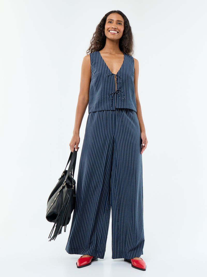 Bluse mit Schleifen Blau - Kiabi