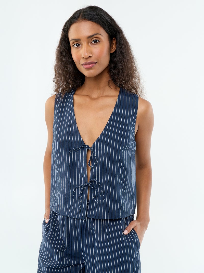 Bluse mit Schleifen Blau - Kiabi