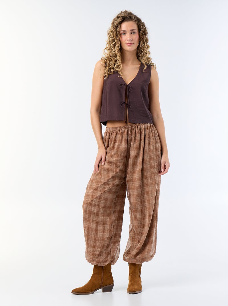 Bluse mit Schleifen Braun - Kiabi