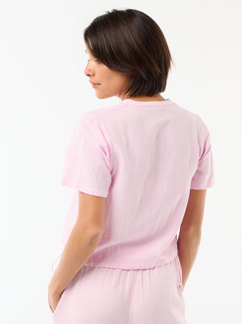 Bluse mit Schleifen Rosa - Kiabi