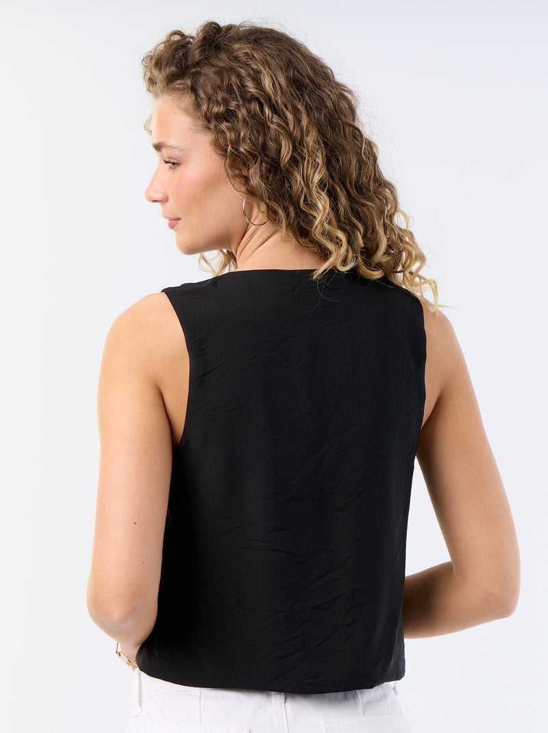 Bluse mit Schleifen Schwarz - Kiabi
