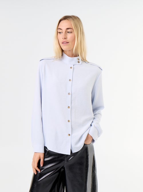 Bluse mit Stehkragen und Schulterdetails - Kiabi