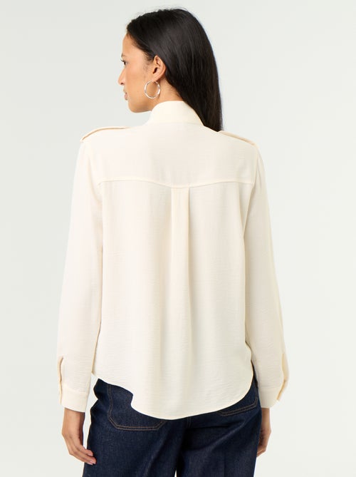 Bluse mit Stehkragen und Schulterdetails - Kiabi