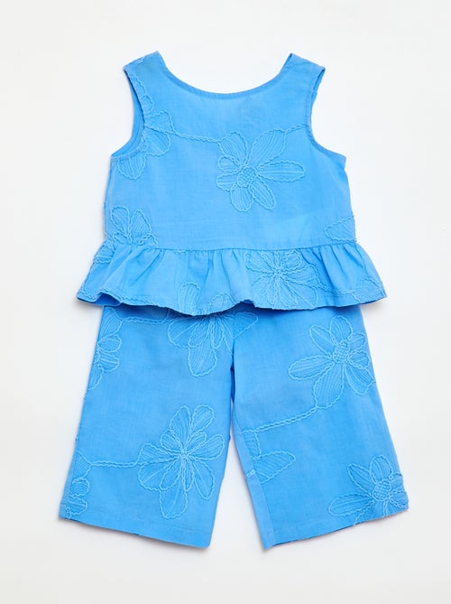Blusen- und Hosen-Set mit Stickereien - 2-teilig - Kiabi