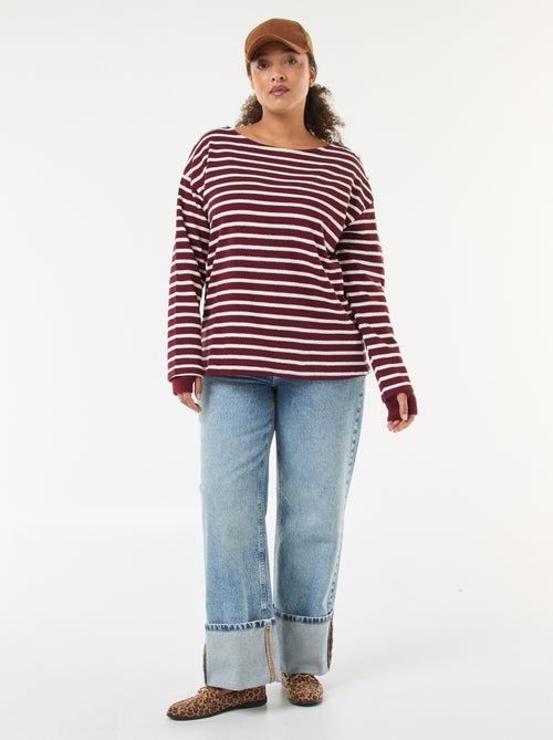 Boat Neck Striped T-Shirt - Kiabi
