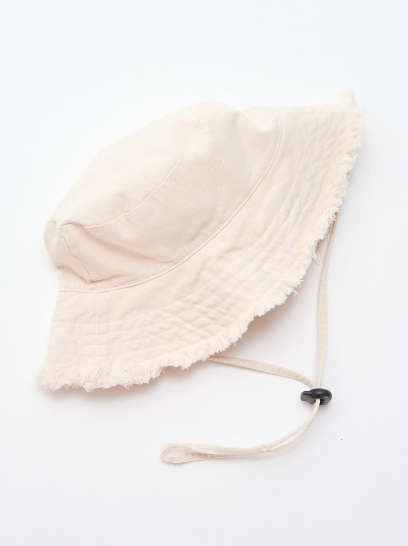 Bob à frange avec lien coulissant Beige - Kiabi