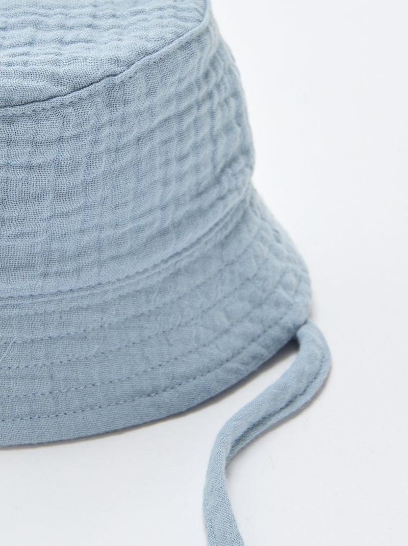 Bob en gaze de coton Bleu - Kiabi