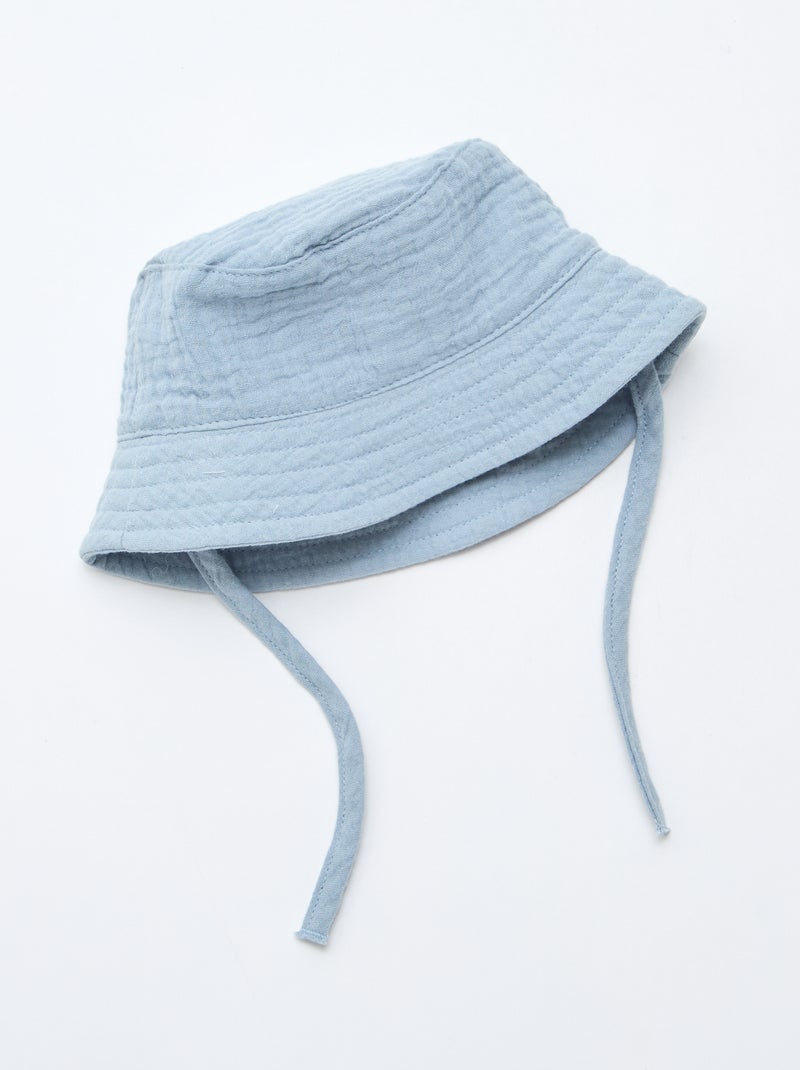 Bob en gaze de coton Bleu - Kiabi