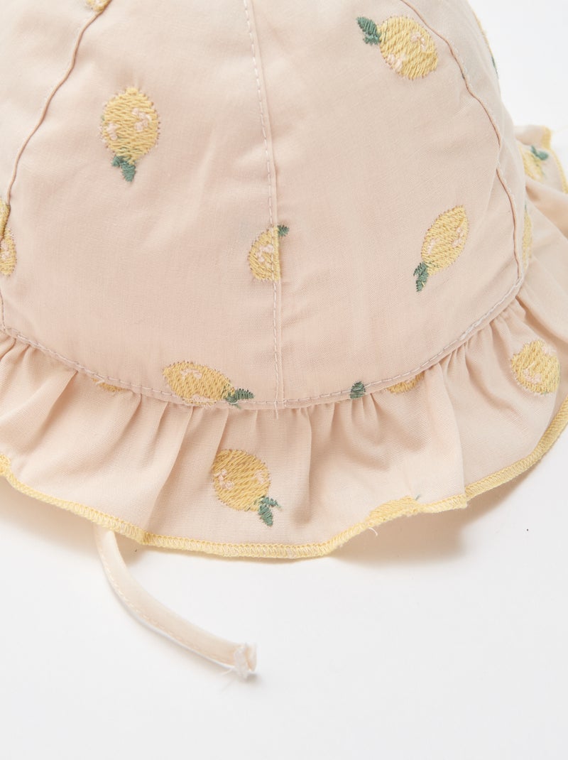 Bob volanté avec citrons brodés Jaune - Kiabi