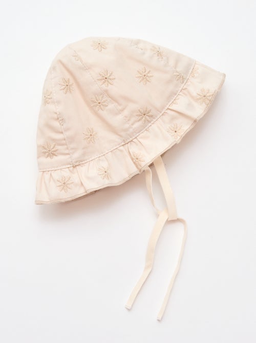 Bob volanté avec fleurs brodées - Kiabi