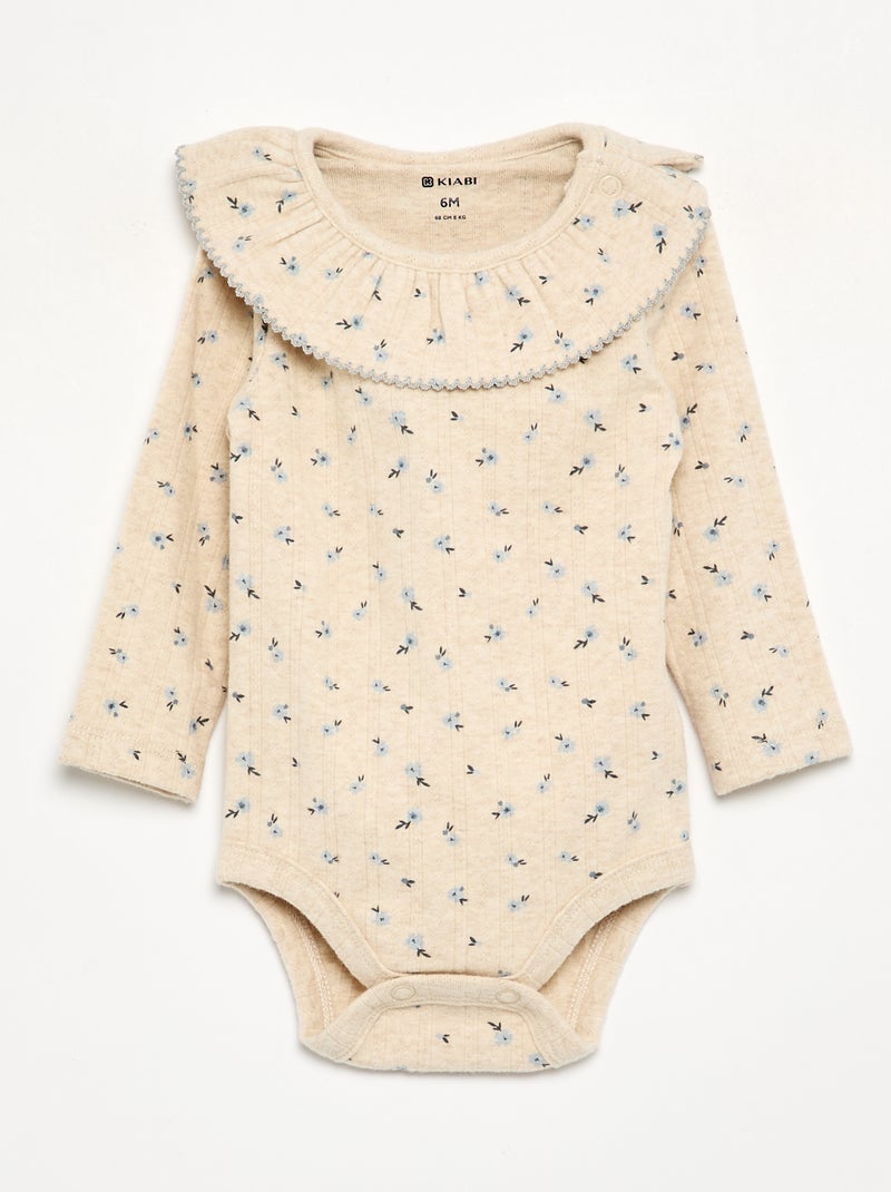 Bodies à motif avec collerette Beige - Kiabi