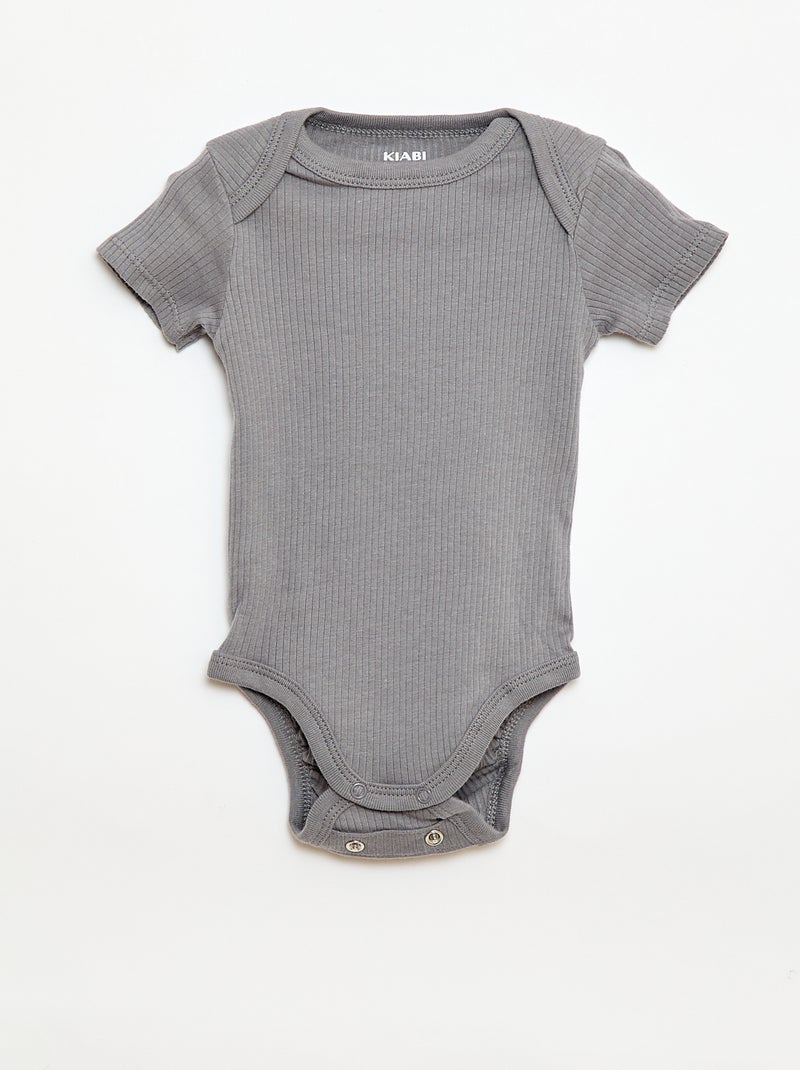 Bodies évolutif en maille unie - Lot de 3 Beige - Kiabi