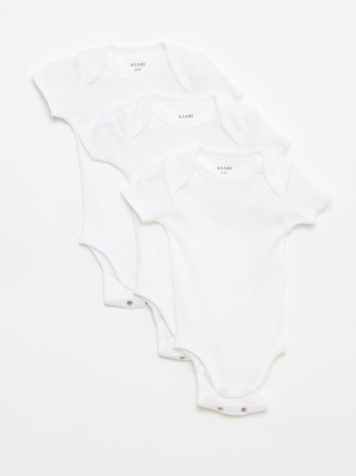 Bodies évolutif en maille unie - Lot de 3 - Kiabi