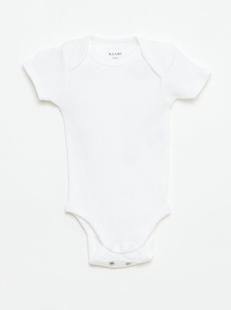 Bodies évolutif en maille unie - Lot de 3 Blanc - Kiabi