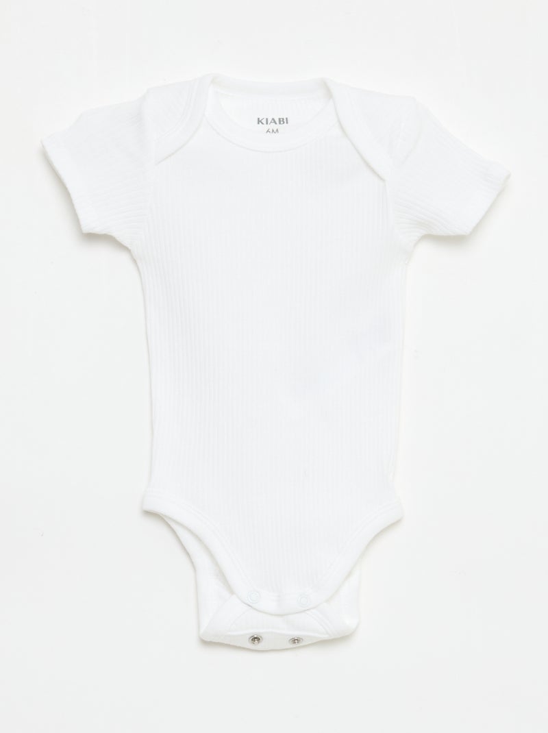 Bodies évolutif en maille unie - Lot de 3 Blanc - Kiabi