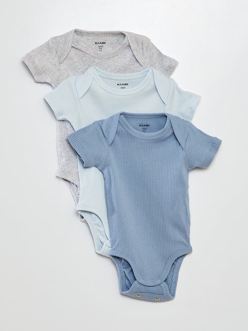 Bodies évolutif en maille unie - Lot de 3 - Kiabi