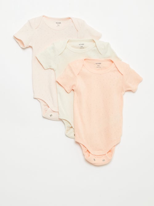 Bodies évolutif en maille unie - Lot de 3 - Kiabi