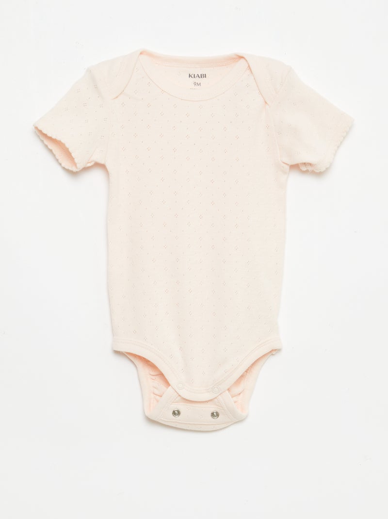 Bodies évolutif en maille unie - Lot de 3 Orange - Kiabi