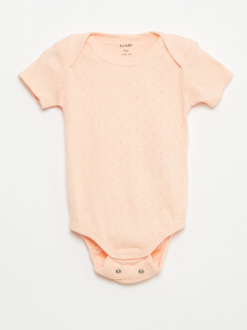 Bodies évolutif en maille unie - Lot de 3 Orange - Kiabi