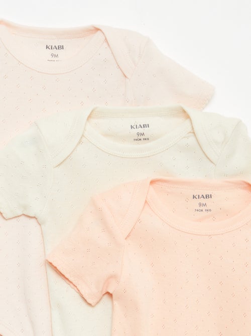 Bodies évolutif en maille unie - Lot de 3 - Kiabi