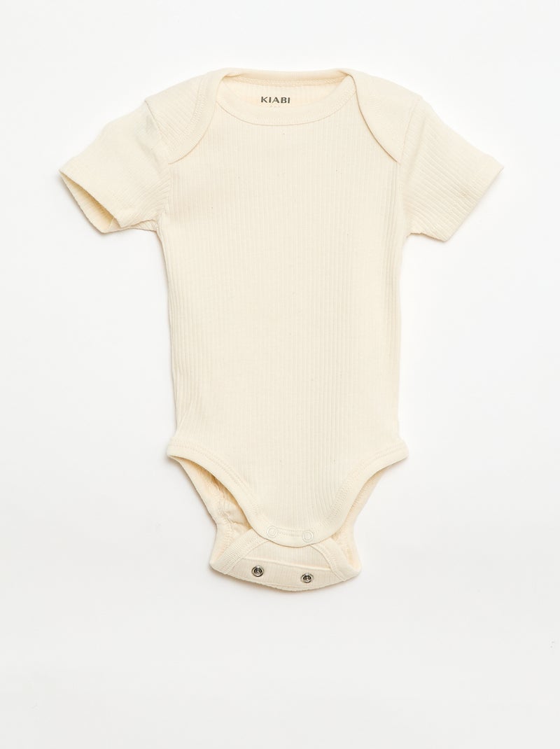 Bodies évolutif en maille unie - Lot de 3 Vert - Kiabi