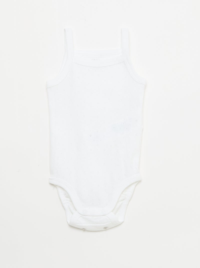 Bodies évolutifs à brettelles - lot de 3 Blanc - Kiabi