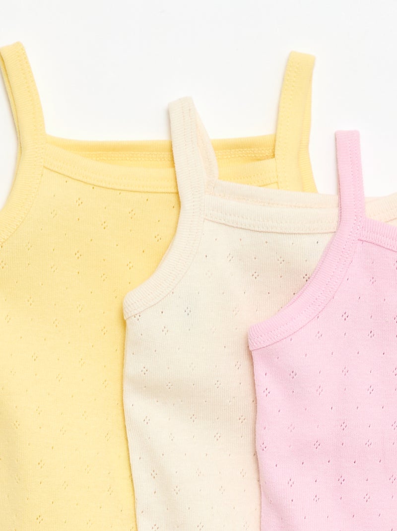 Bodies évolutifs à brettelles - lot de 3 Jaune - Kiabi