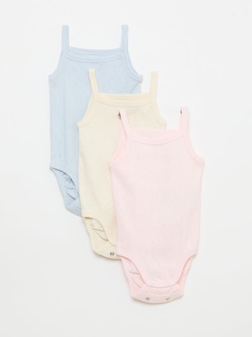 Bodies évolutifs à brettelles - lot de 3 - Kiabi