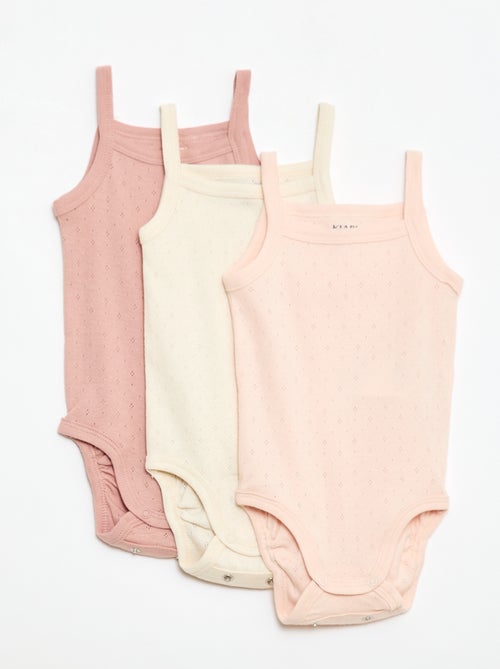 Bodies évolutifs à brettelles - lot de 3 - Kiabi